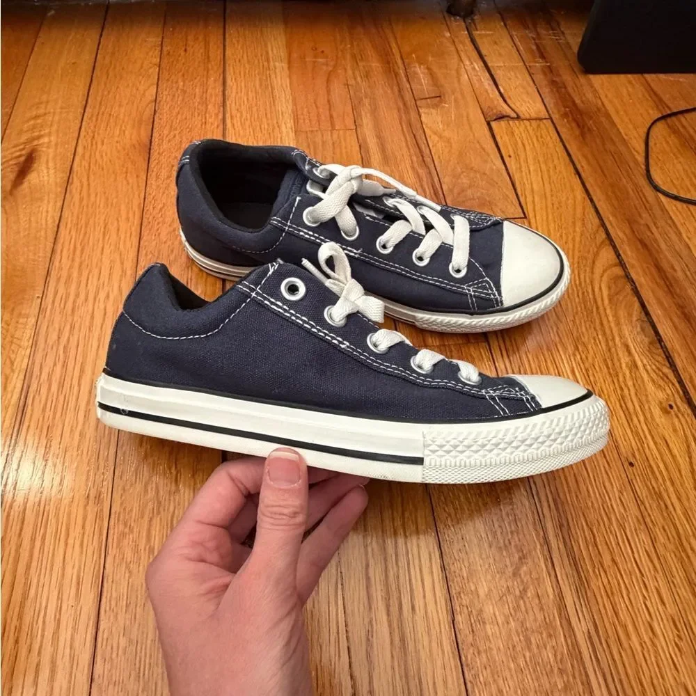 Converse Kids Sneakers in Dark Blue and White